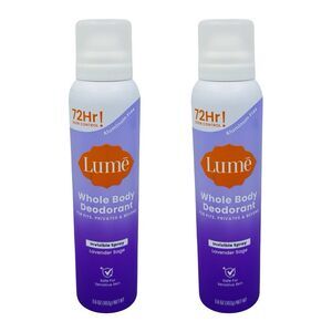 Lume Whole Body Deodorant  - Set of 2 - 3.6 oz / 102g x 2 - Lavender Sage